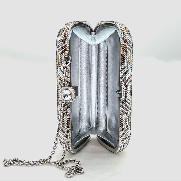 NWT Judith Leiber Clutch Minaudiere Austrian Crystal Swarovski Rhinestone - Picture 3 of 3